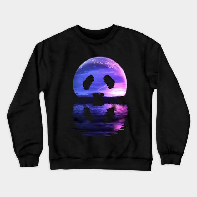 panda moon Crewneck Sweatshirt by audi